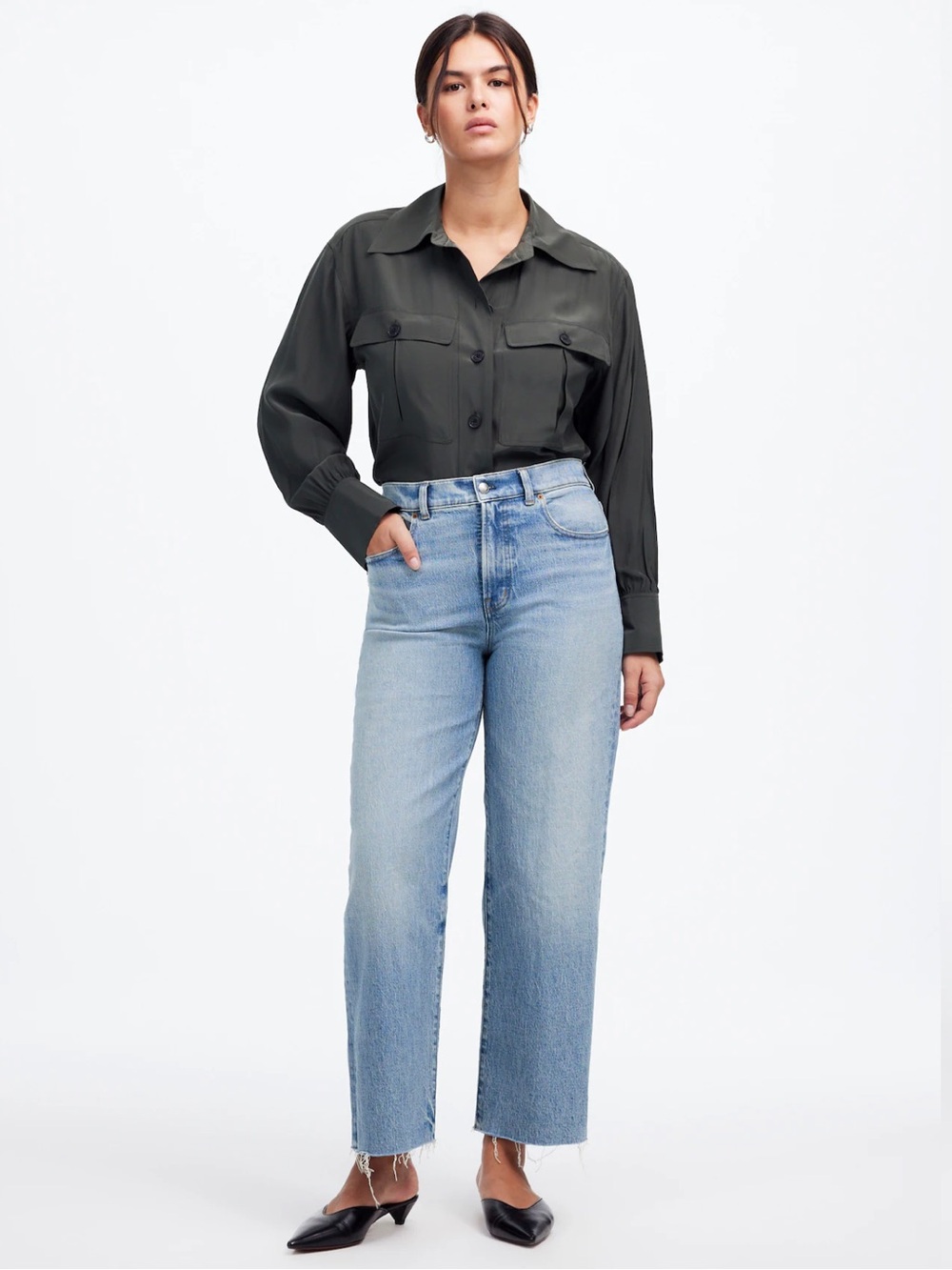 Madewell Women’s The Perfect Vintage Wide-Leg Crop Jean Size 24P
